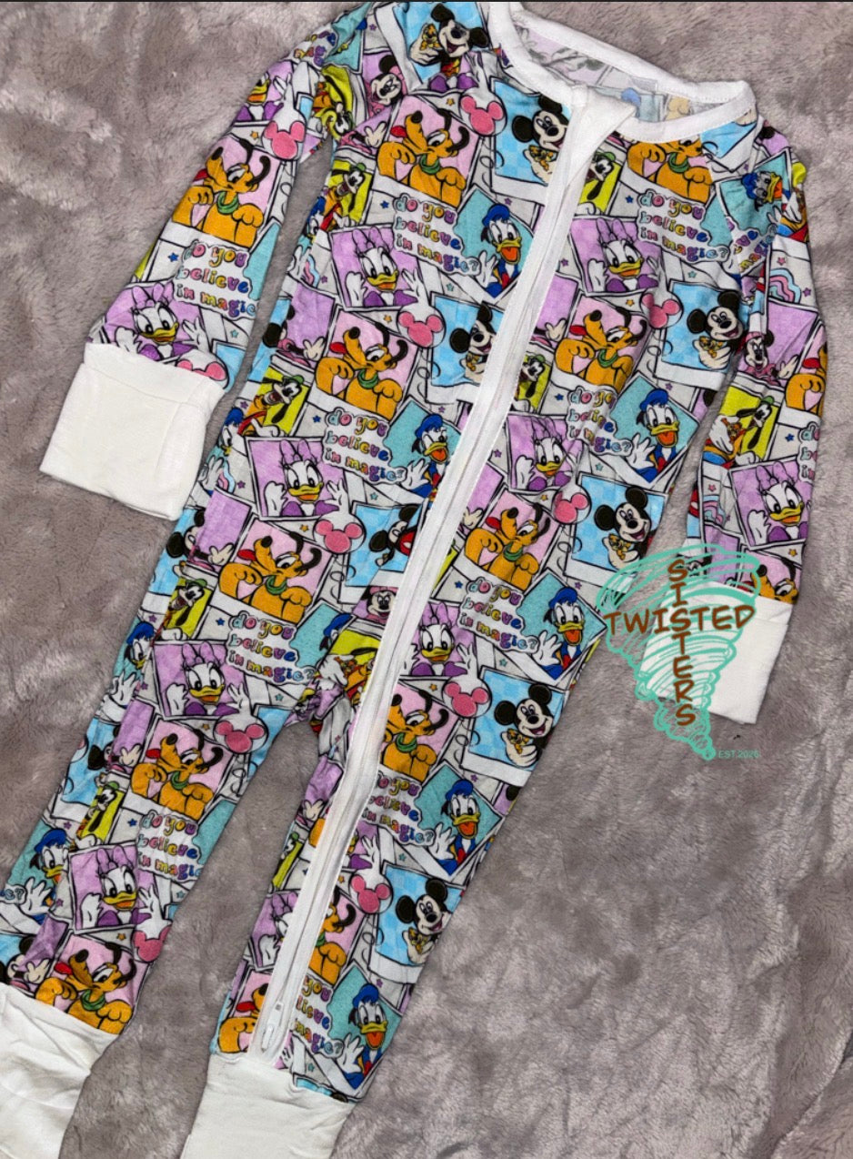 Cartoon mouse duck dog baby bamboo sleeper